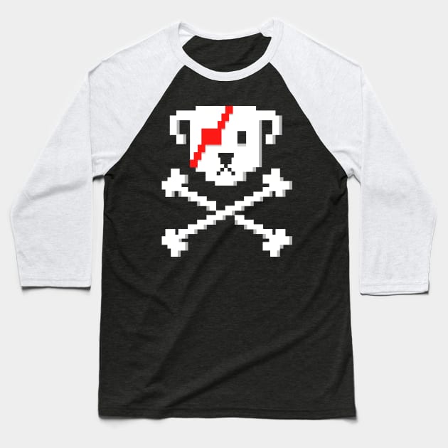 Pixel Pirate Dog Baseball T-Shirt by propellerhead